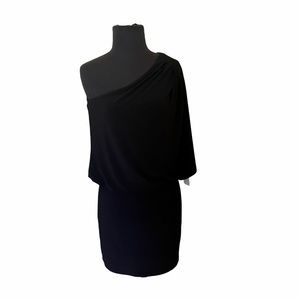 Jessica Simpson One Shoulder Blouson Black Dress